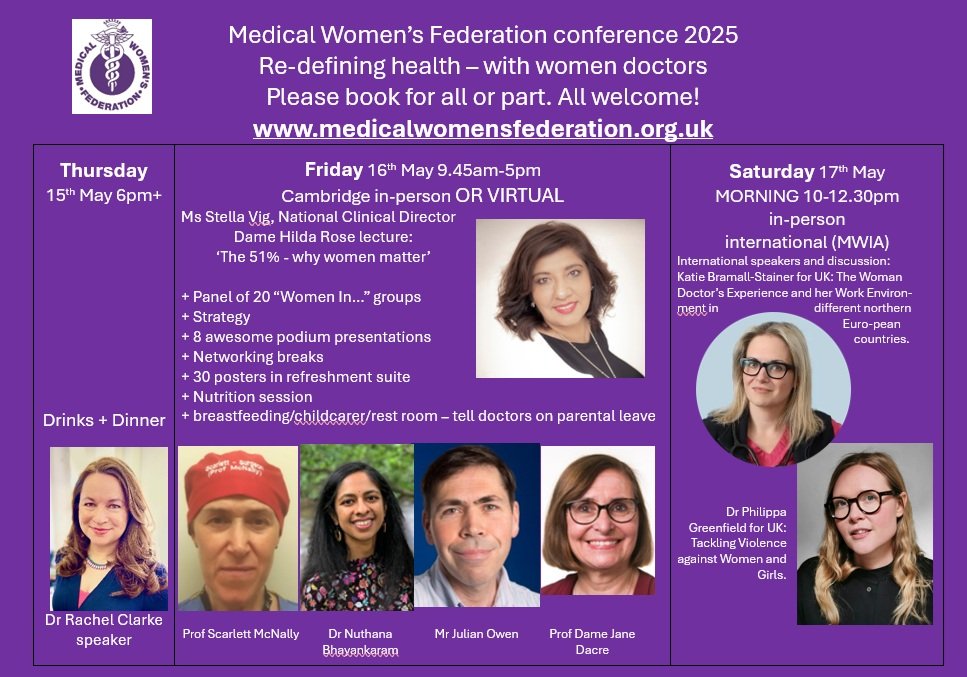 MWF (@medicalwomenuk) on Twitter photo Please join us for all or part of the Medical Women's Federation conference. 15-17 May Cambridge/virtual. Book at: medicalwomensfederation.org.uk/news-events/co… To women doctors/students, parents, educationalists, allies. All welcome! CPD points. Book leave now! (Early-bird pricing.) Please forward! Please join us for all or part of the Medical Women's Federation conference. 15-17 May Cambridge/virtual. Book at: medicalwomensfederation.org.uk/news-events/co… To women doctors/students, parents, educationalists, allies. All welcome! CPD points. Book leave now! (Early-bird pricing.) Please forward!