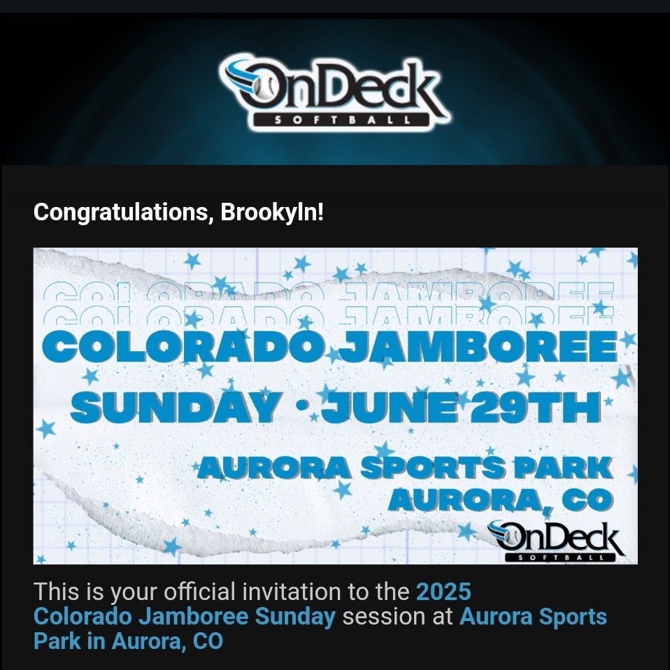 Brooklyn Swick 2028 (@brooklynswick) on Twitter photo I'm honored to receive an invite to ondeck softball's Jamboree. Can't wait for Colorado! <a href="/IowaPremierFP/">Iowa Premier Fastpitch</a> <a href="/OliviaHPaz1997/">Olivia Paz</a> <a href="/ondecksoftball/">OnDeck Softball 🥎</a> <a href="/LineDsoftball/">Line Drive Media</a> <a href="/D1Softball/">D1Softball</a> <a href="/ExtraInningSB/">EXTRA INNING SOFTBALL</a> <a href="/softball_champ1/">ALL ABOUT SOFTBALL</a> <a href="/SBRRetweets/">Softball Recruiting Reposts</a> <a href="/CoastRecruits/">Coast 2 Coast Recruits</a> I'm honored to receive an invite to ondeck softball's Jamboree. Can't wait for Colorado! <a href="/IowaPremierFP/">Iowa Premier Fastpitch</a> <a href="/OliviaHPaz1997/">Olivia Paz</a> <a href="/ondecksoftball/">OnDeck Softball 🥎</a> <a href="/LineDsoftball/">Line Drive Media</a> <a href="/D1Softball/">D1Softball</a> <a href="/ExtraInningSB/">EXTRA INNING SOFTBALL</a> <a href="/softball_champ1/">ALL ABOUT SOFTBALL</a> <a href="/SBRRetweets/">Softball Recruiting Reposts</a> <a href="/CoastRecruits/">Coast 2 Coast Recruits</a>