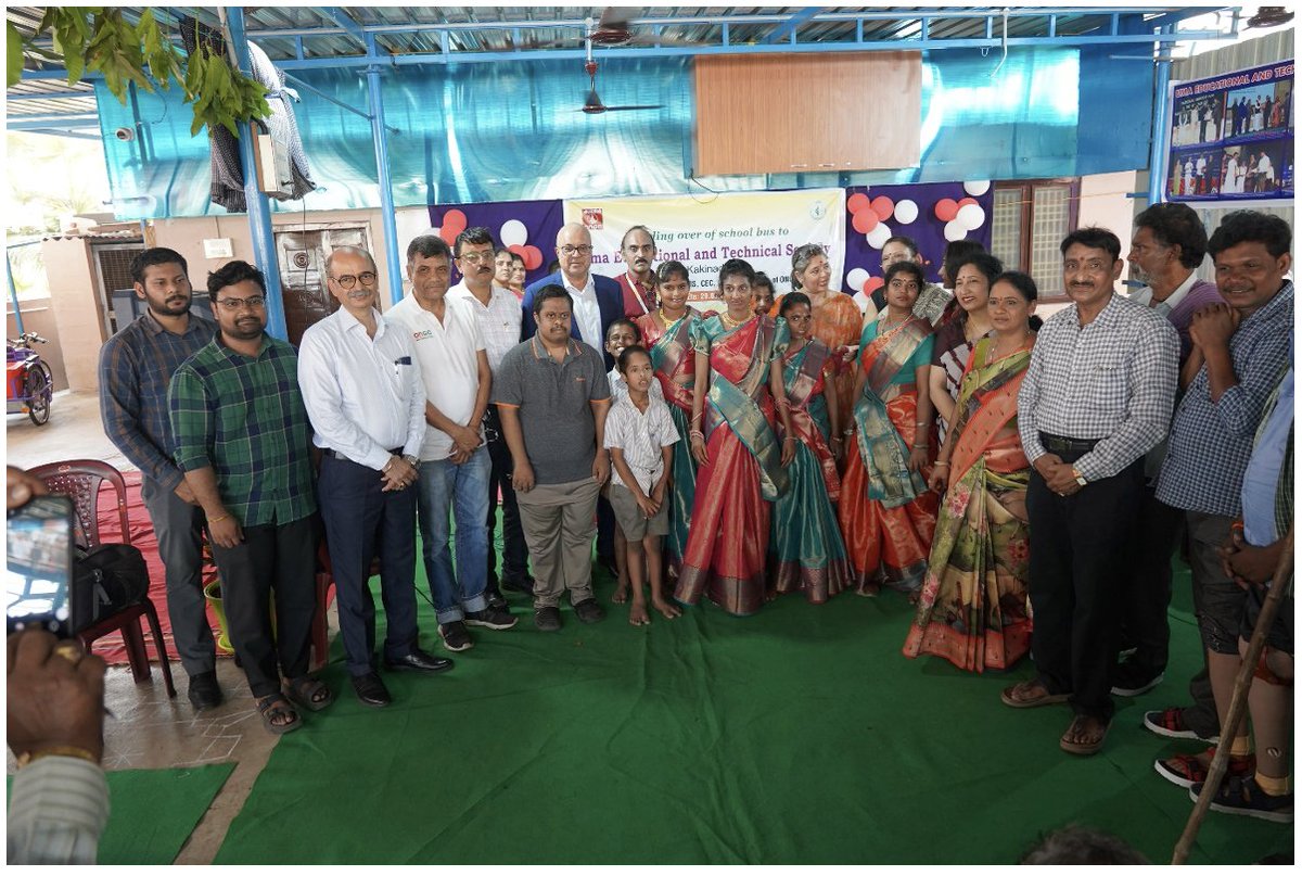 ONGC_'s tweet photo. #ONGC Kakinada’s Eastern Offshore Asset proudly donated a 36-seater school bus to Uma Manovikasa Kendram, ensuring smoother and safer transportation for children with special needs. This initiative, under ONGC’s #CSR outreach, reflects our unwavering commitment to community development.
With this humble push, we aim to enhance accessibility and boost attendance, enabling these bright young minds to pursue education without barriers. We remain devoted to inclusive growth and social responsibility.
Together, we drive towards a future where every child has the opportunity to learn and thrive. 

#YouAreEnergy #EnergyNowAndNext