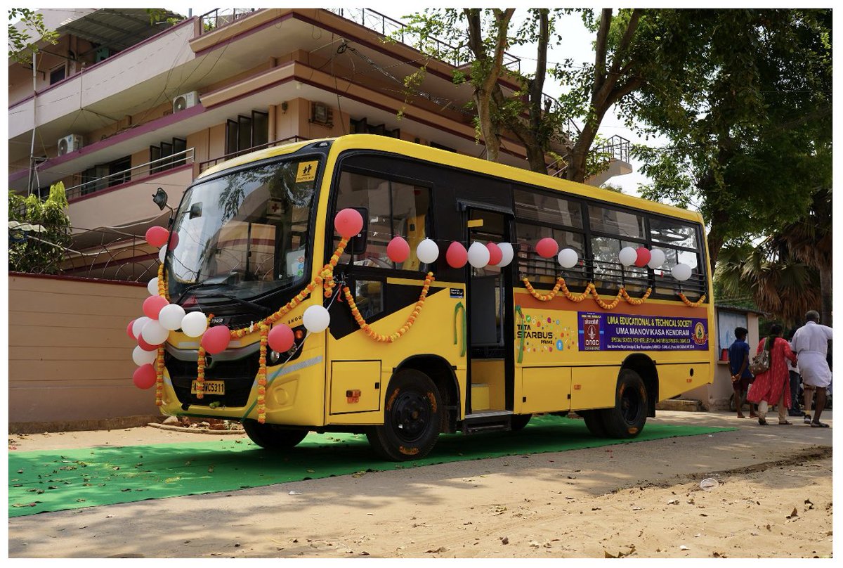 ONGC_'s tweet photo. #ONGC Kakinada’s Eastern Offshore Asset proudly donated a 36-seater school bus to Uma Manovikasa Kendram, ensuring smoother and safer transportation for children with special needs. This initiative, under ONGC’s #CSR outreach, reflects our unwavering commitment to community development.
With this humble push, we aim to enhance accessibility and boost attendance, enabling these bright young minds to pursue education without barriers. We remain devoted to inclusive growth and social responsibility.
Together, we drive towards a future where every child has the opportunity to learn and thrive. 

#YouAreEnergy #EnergyNowAndNext