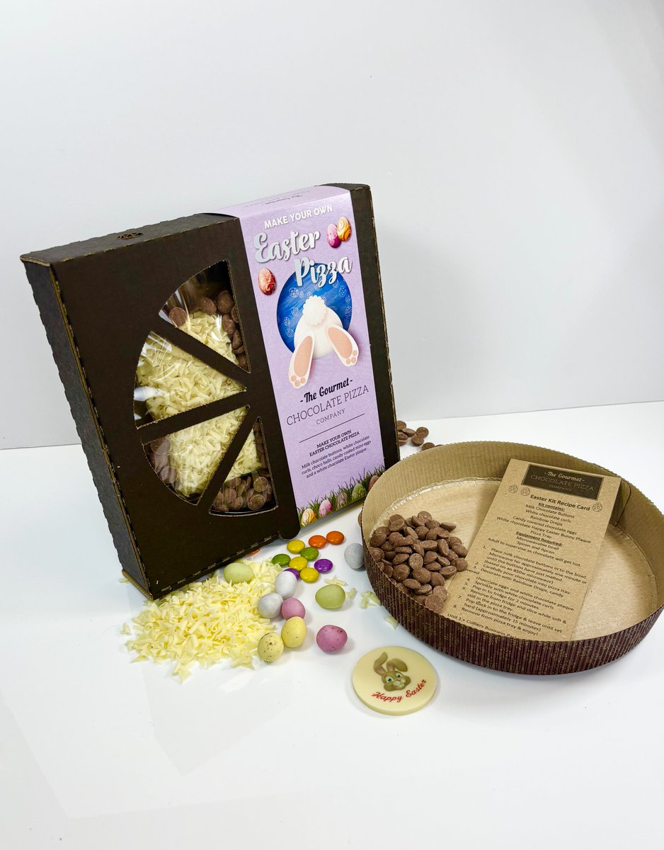 Keep your little ones busy during the Easter school holiday with one of our Easter themed pizza kits. Each kit includes everything they will need to design and make their very own pizza. Fingers crossed, you will get a slice too!
gourmetchocolatepizza.co.uk/easter-chocola…