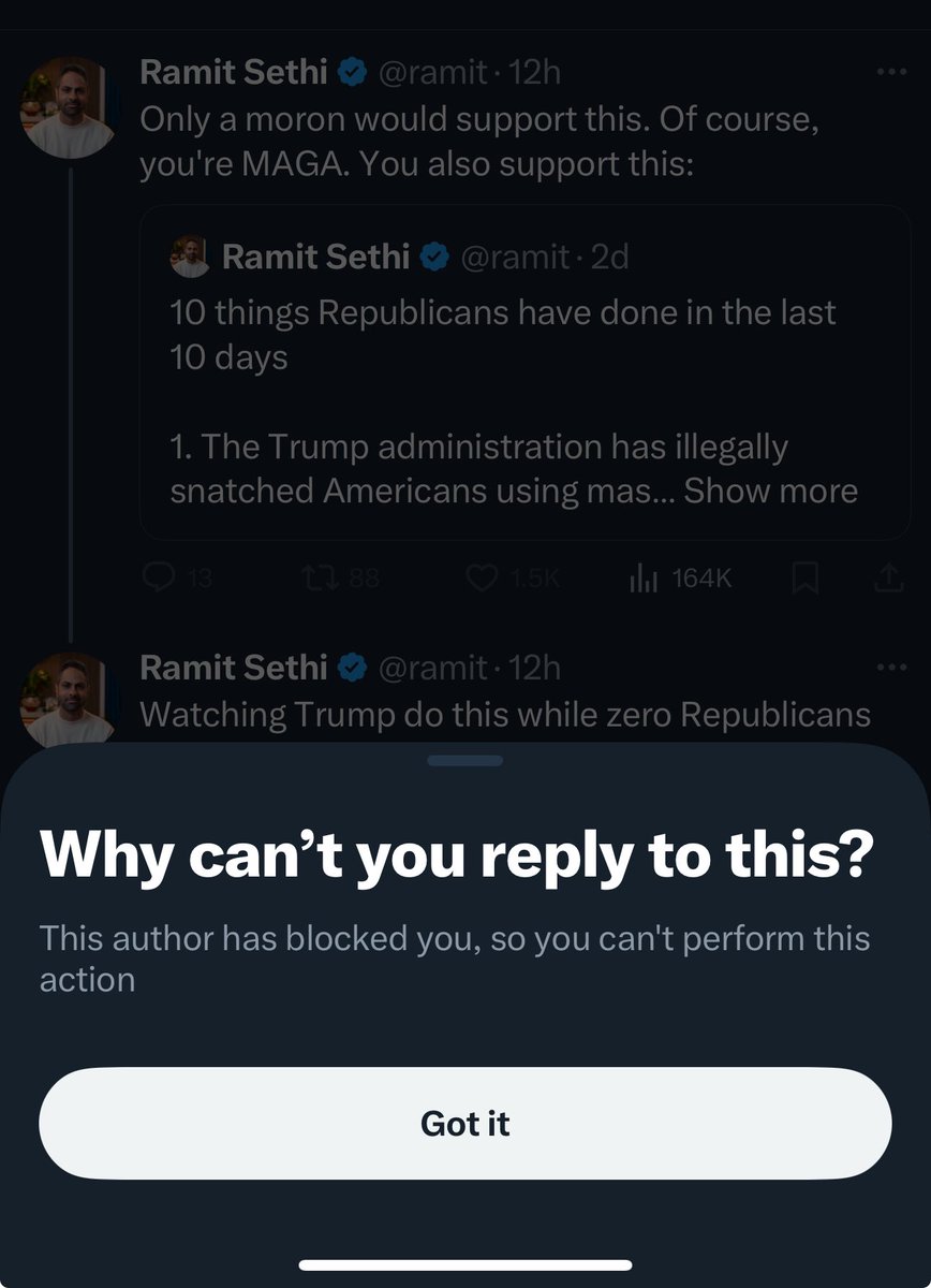 Ramit Sethi blocked me for calling out his elitist rant on Trump voters. I guess I Will Teach You to Be Rich stops short of teaching basic intellectual resilience.