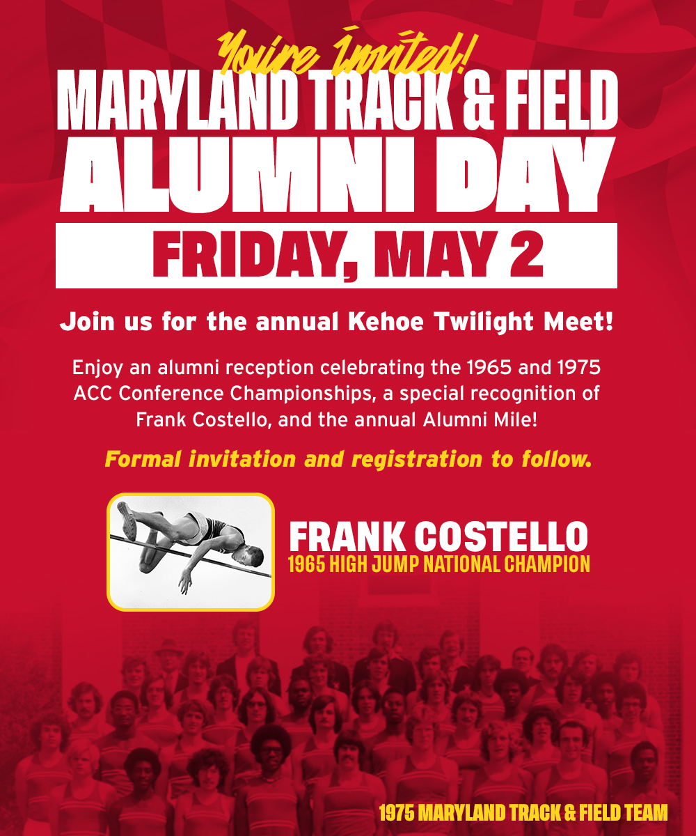 M Club Foundation Inc (@mclub_umd) on Twitter photo Save the date and spread the word! <a href="/MarylandTrack/">Maryland Track & Field</a> Alums! We look forward to seeing you on May 2nd! #athleteshelpingathletes Save the date and spread the word! <a href="/MarylandTrack/">Maryland Track & Field</a> Alums! We look forward to seeing you on May 2nd! #athleteshelpingathletes