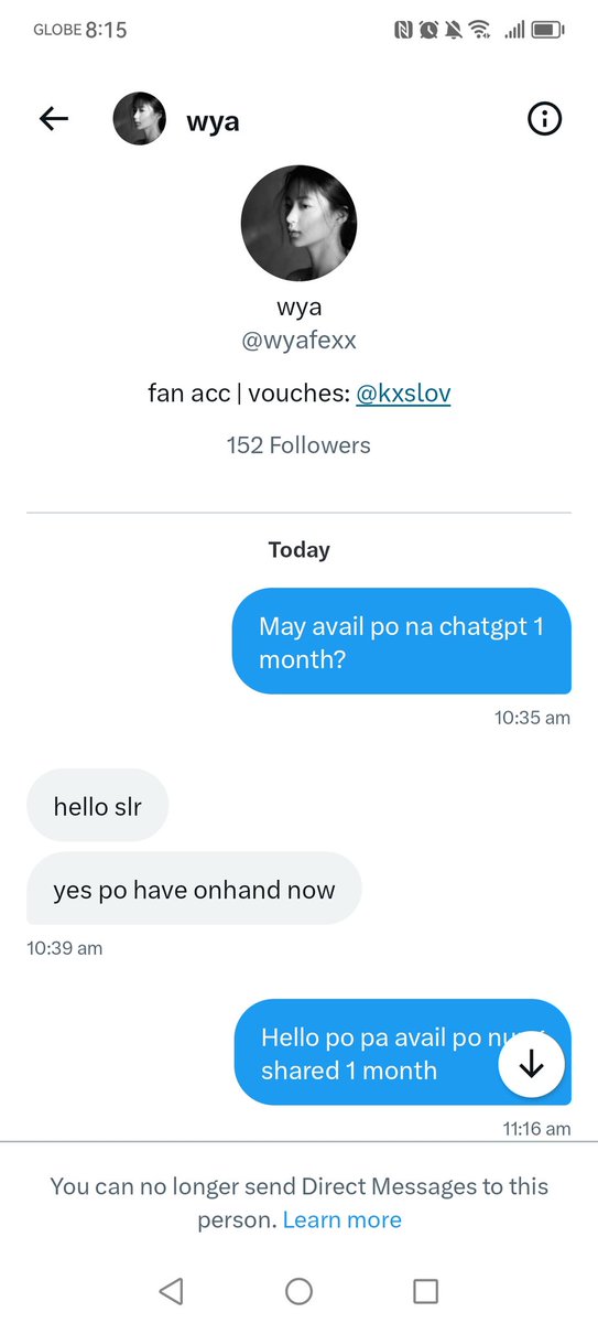 namusexybrain's tweet photo. POSTING FOR AWARENESS!

‼️SCAMMER ALERT‼️

@/wyafexx @/kxslov

Do not buy here any premium accounts. Scammer fr!! May pa vouch pa ng nalalaman. 50 pesos nalang isascam pa kawawa ka naman te awat mo yan. 

Wag na kayo tumulad sakin hahahahalol. 

‼️Premium acc ph https://t.co/amr315ozSg