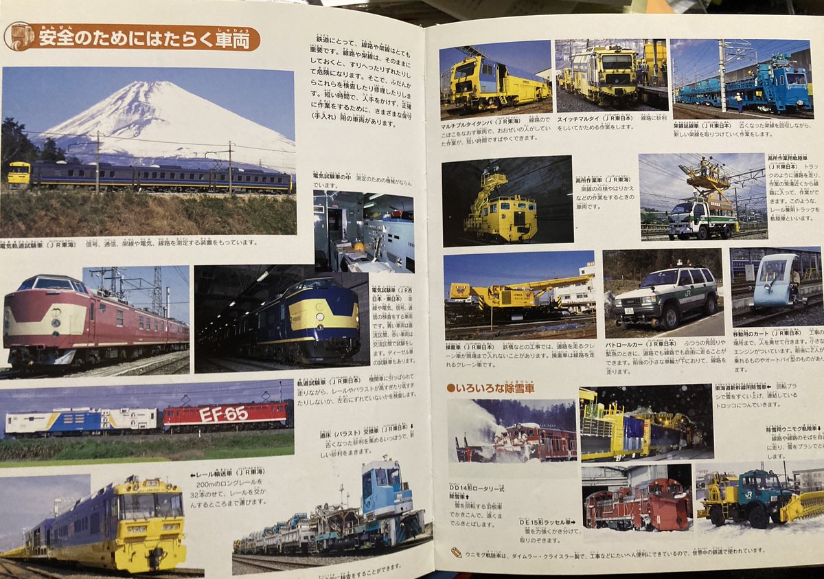 見開き一面で保守用車を図鑑に掲載する学研は偉い 出典 ニューワイド