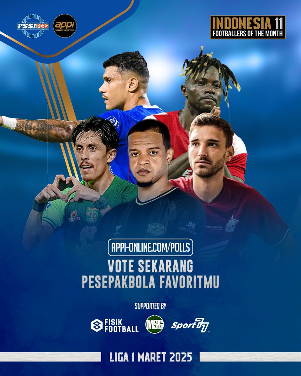⭐️ PSSI Pers - APPI Indonesia 11: FOTM Liga 1 2024/2025 ⭐️

Waktunya untuk vote Fans Favorite Footballer Liga 1 Bulan Maret 2025

appi-online.com/poll/indonesia…