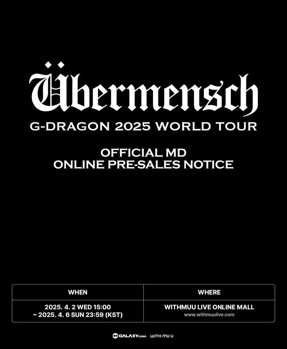 avocalyou_kpop's tweet photo. [MY GO 🇲🇾] G-DRAGON 2025 WORLD TOUR [Übermensch] OFFICIAL MD

👉🏻Price stated in the pic

🎁POB - Buy >200k won get pola pc set A, buy >400k won get pola pc set B
💰Price inc EMS
📫RM8WM/RM20EM
❌No 2ND payment

🛒Inbox to order or https://t.co/dOcbsmnjVU

#pasarbigbang #pasargd https://t.co/vAf5Wwx8UT