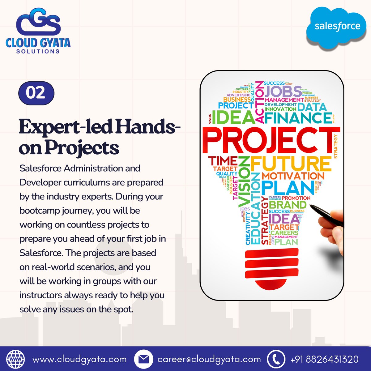 cloudgyata's tweet image. Cloud Gyata Solutions empowers your Salesforce career with hands-on projects, expert training, and certification prep. Start your journey to success today! 🚀 #SalesforceCareer #CloudGyataSolutions #CareerGrowth.