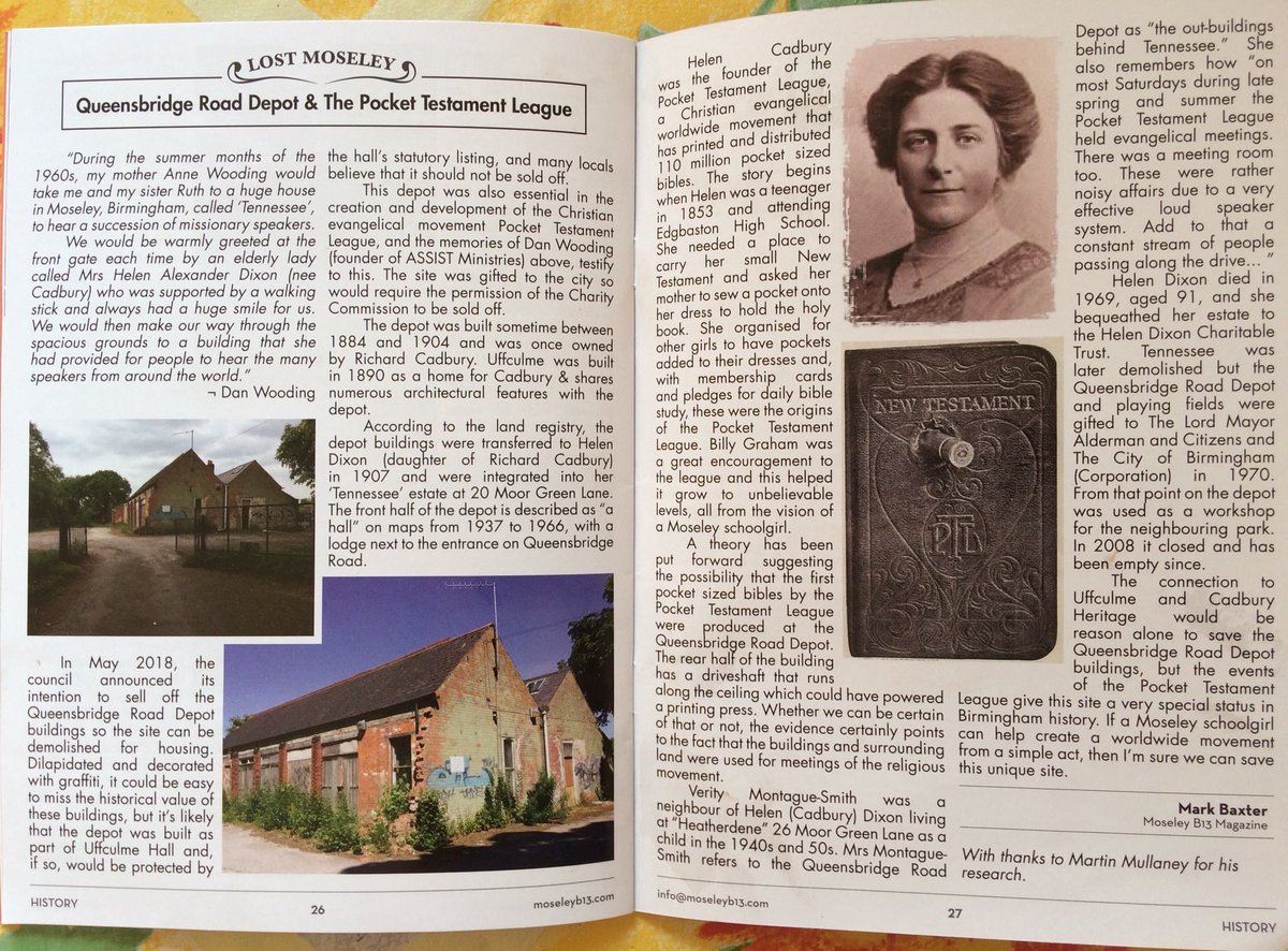 Tipton (@b13newshound) on Twitter photo Lost Moseley <a href="/MoseleyB13Mag/">Moseley B13 Magazine</a> article on the endangered Queensbridge Road Depot/Tea Shed buildings and the origins of Helen Cadbury’s Pocket Testament League. Still under threat and suffered fire damage yesterday.
Please sign the petition and share: chng.it/Ls2LPg2zYN Lost Moseley <a href="/MoseleyB13Mag/">Moseley B13 Magazine</a> article on the endangered Queensbridge Road Depot/Tea Shed buildings and the origins of Helen Cadbury’s Pocket Testament League. Still under threat and suffered fire damage yesterday.
Please sign the petition and share: chng.it/Ls2LPg2zYN