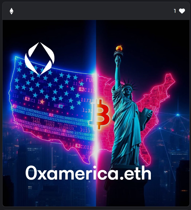 Shalom_eth's tweet photo. How much would 0xAmerica.eth will go for? 🤔💭 https://t.co/kRiQiPeh64