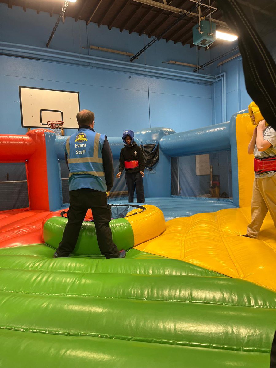 Top green slip achievers had a reward session today doing inflatable hungry hippos and inflatable basketball. Looks like lots of fun. #aspiration #excellence #achieve