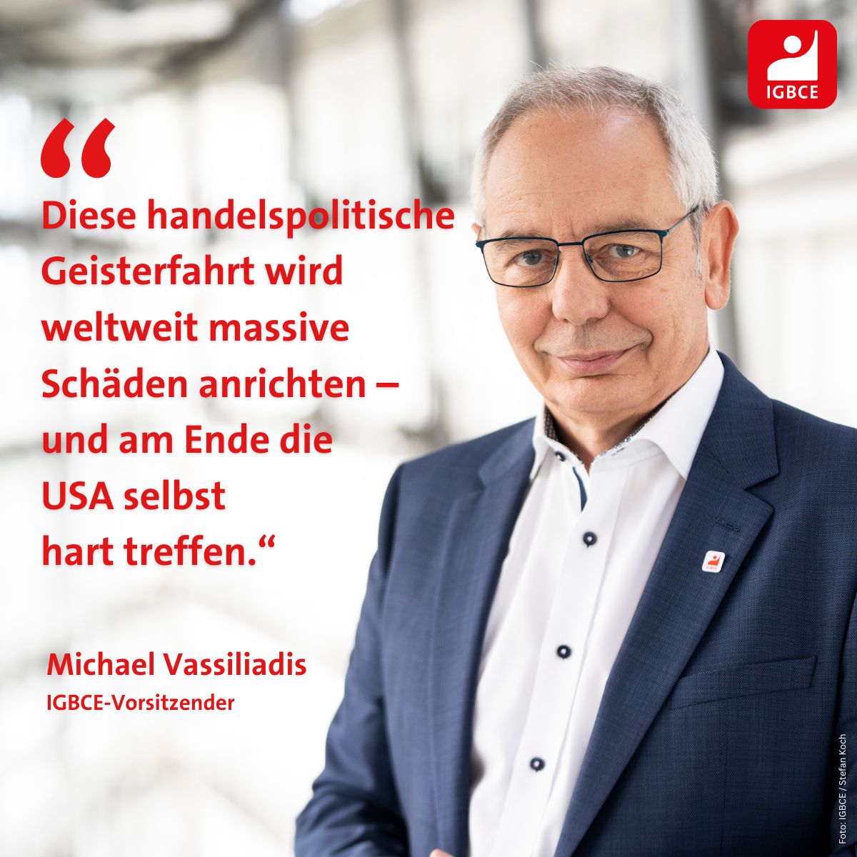 igbce's tweet photo. Statement unseres Vorsitzenden zu den Trump-Zöllen:

„Wenn es noch eines stichhaltigen Arguments für eine engmaschigere Vernetzung und Stärkung des europäischen Binnenmarkts bedurft hätte, dann liegt es jetzt auf dem Tisch." https://t.co/EHwKI3vnw0