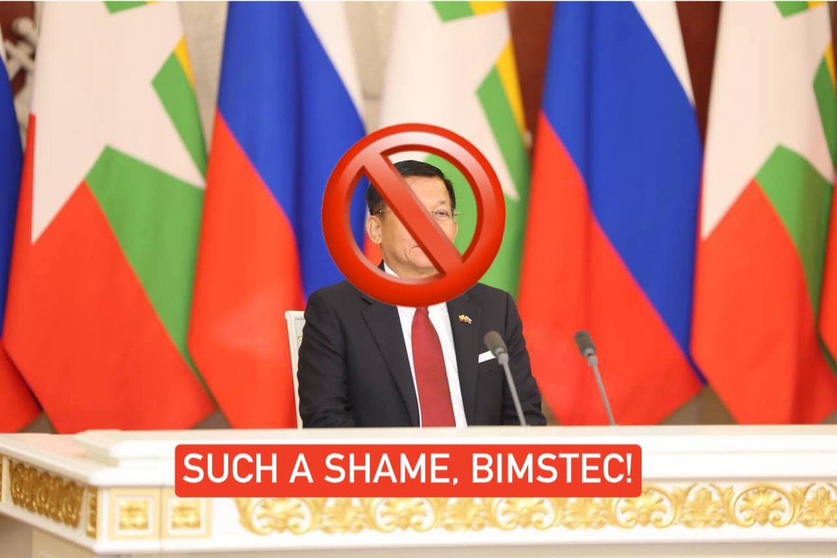 TayTawanMyanmar's tweet photo. Inviting MAL to BIMSTEC disregards the will of the Myanmar people and pro-democracy forces. Any action granting legitimacy to war criminals is unacceptable. @BimstecInDhaka are you ignoring junta's atrocities?

JUNTA ATTACKS POST QUAKE
#DisasterInMyanmar https://t.co/RLlABmKhPC