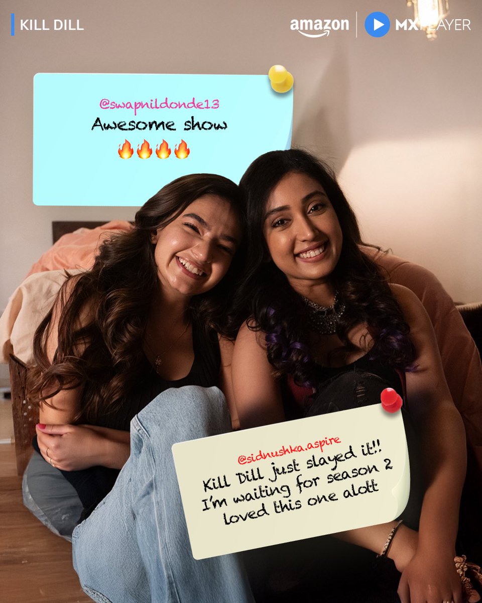 MXbyPrimeVideo's tweet photo. aaj samajh aaya ki sirf admin ka dill kill nahi hua hai π₯Ή
#KillDill streaming now on #AmazonMXPlayer for FREE!
@anushkasen_04 @pritkamani #SonyaaAyoddhya #ChetanDhawan @priyamvadakannt @EndemolShineIND #DeepakDhar #SunandaGupta https://t.co/TTRPtPXQyC