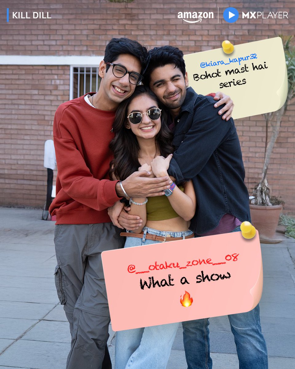 MXbyPrimeVideo's tweet photo. aaj samajh aaya ki sirf admin ka dill kill nahi hua hai π₯Ή
#KillDill streaming now on #AmazonMXPlayer for FREE!
@anushkasen_04 @pritkamani #SonyaaAyoddhya #ChetanDhawan @priyamvadakannt @EndemolShineIND #DeepakDhar #SunandaGupta https://t.co/TTRPtPXQyC