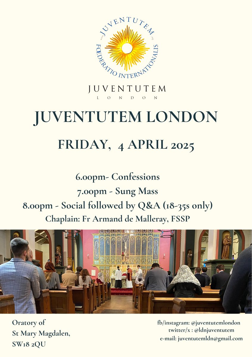 LdnJuventutem's tweet photo. Our last meeting before Easter, tomorrow in London.

See you then! https://t.co/7WaPWaxwy0