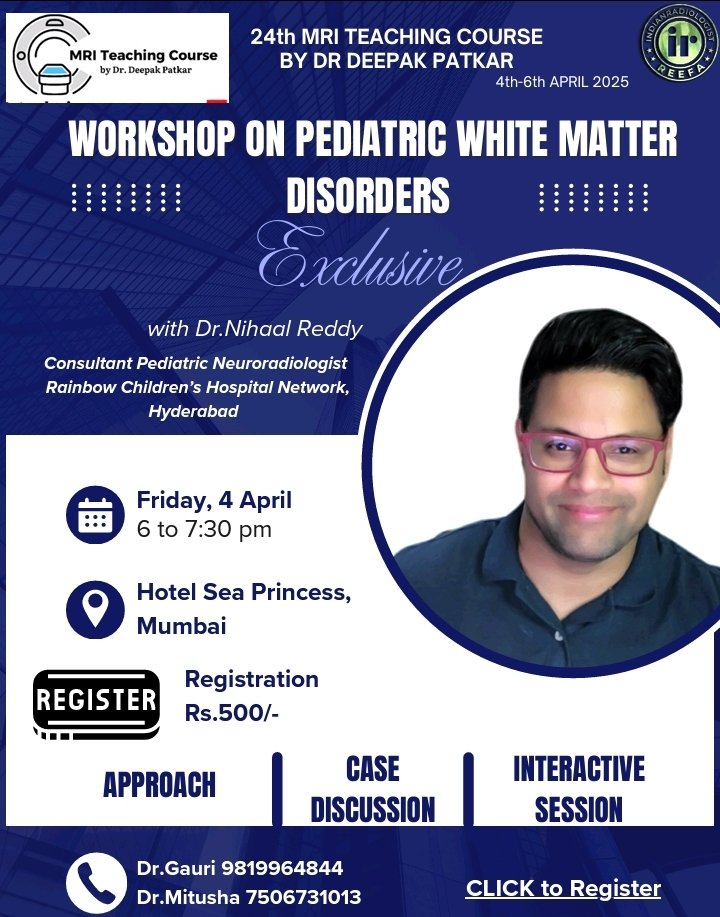 Happy to be part of the 24th MRI Teaching Course and looking forward to discussions on all things related to Pediatric White Matter Abnormalities...
🛫🧳to Mumbai ....