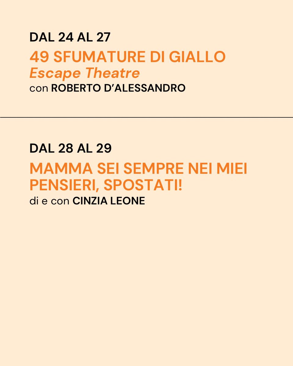 Aprile è arrivato e con lui un mese di spettacoli imperdibili! 🌸🎭

Un mix di emozioni, risate e storie da vivere. Non lasciarti scappare l’opportunità di vivere un aprile indimenticabile.

Dai un'occhiata qui 👉 : teatriincomune.roma.it/teatro-tor-bel…