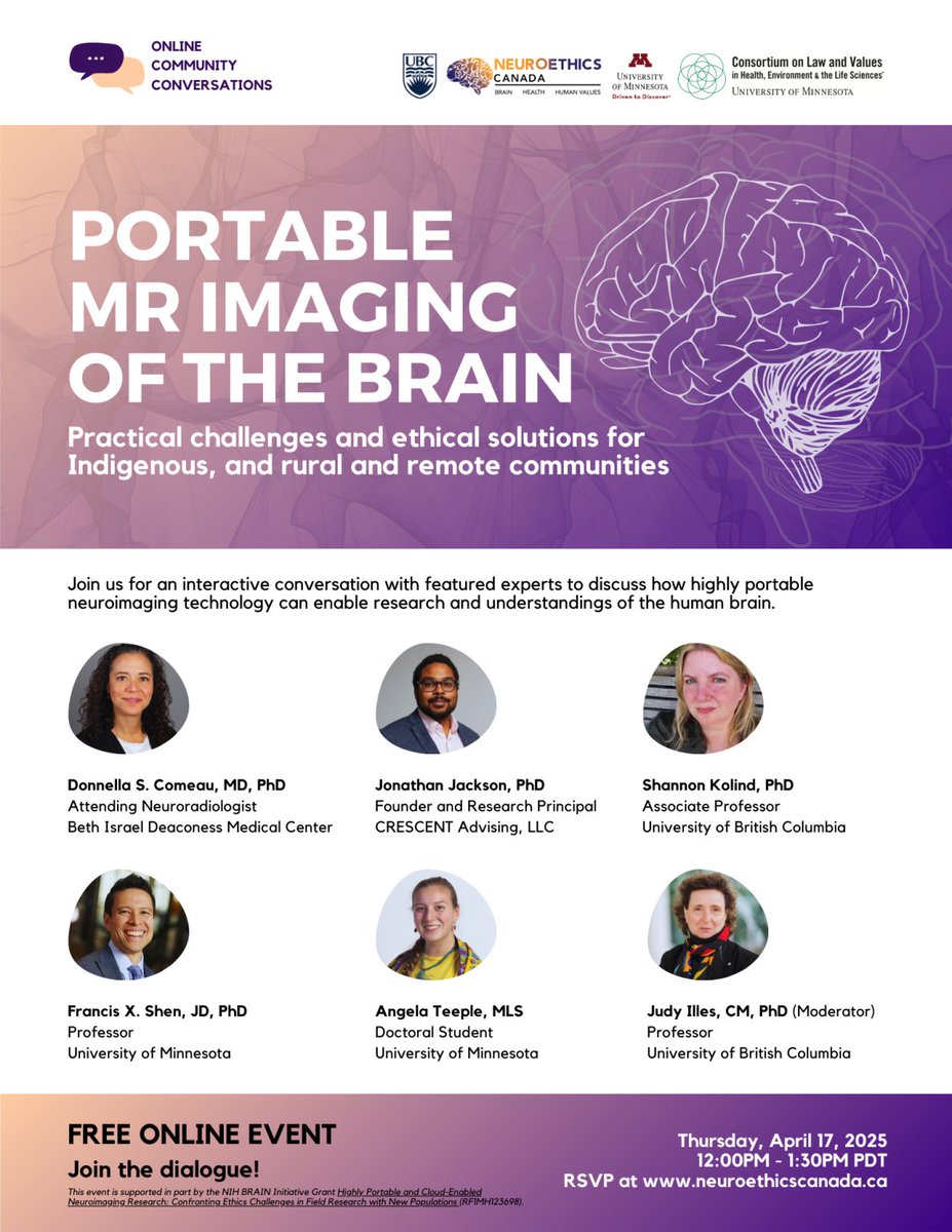 ConsortiumLawValues (@umnconsortium) on Twitter photo The Consortium is co-sponsoring an interactive conversation with brain research experts. Register today and join on April 17! Consortium Co-Chair Francis X. Shen is a panelist. consortium.umn.edu/lecture/portab… <a href="/swolf10/">Susan Wolf</a> <a href="/JudyIlles/">Dr. Judy Illes, CM</a> <a href="/NeuroethicsUBC/">Neuroethics Canada</a> <a href="/UMN_MIDB/">MIDB</a> <a href="/umnmedschool/">UMN Medical School</a> <a href="/UofMNLawSchool/">University of Minnesota Law School</a>
📷 The Consortium is co-sponsoring an interactive conversation with brain research experts. Register today and join on April 17! Consortium Co-Chair Francis X. Shen is a panelist. consortium.umn.edu/lecture/portab… <a href="/swolf10/">Susan Wolf</a> <a href="/JudyIlles/">Dr. Judy Illes, CM</a> <a href="/NeuroethicsUBC/">Neuroethics Canada</a> <a href="/UMN_MIDB/">MIDB</a> <a href="/umnmedschool/">UMN Medical School</a> <a href="/UofMNLawSchool/">University of Minnesota Law School</a>
📷