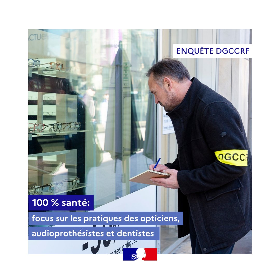 dgccrf's tweet image. 🔎 Accéder à des soins dentaires, des lunettes de vue ou un appareillage auditif sans reste à charge dans le cadre du «100% santé»: nous avons enquêté sur les pratiques commerciales de plus de 1.300 opticiens, audioprothésistes et chirurgiens-dentistes
👇 bit.ly/3XLCj2i