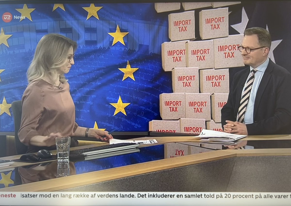 .<a href="/JesperBeinov/">Jesper Beinov</a> hos <a href="/tv2newsdk/">TV 2 NEWS</a>:

"Verden bliver et bedre sted, når vi handler med hinanden. Trumps protektionistiske kurs ender i en blindgyde.
 
Der er brug for et robust europæisk modsvar og for at styrke vores konkurrenceevne, så vi kan stå imod presset."
#dkpol #eudk #dkbiz