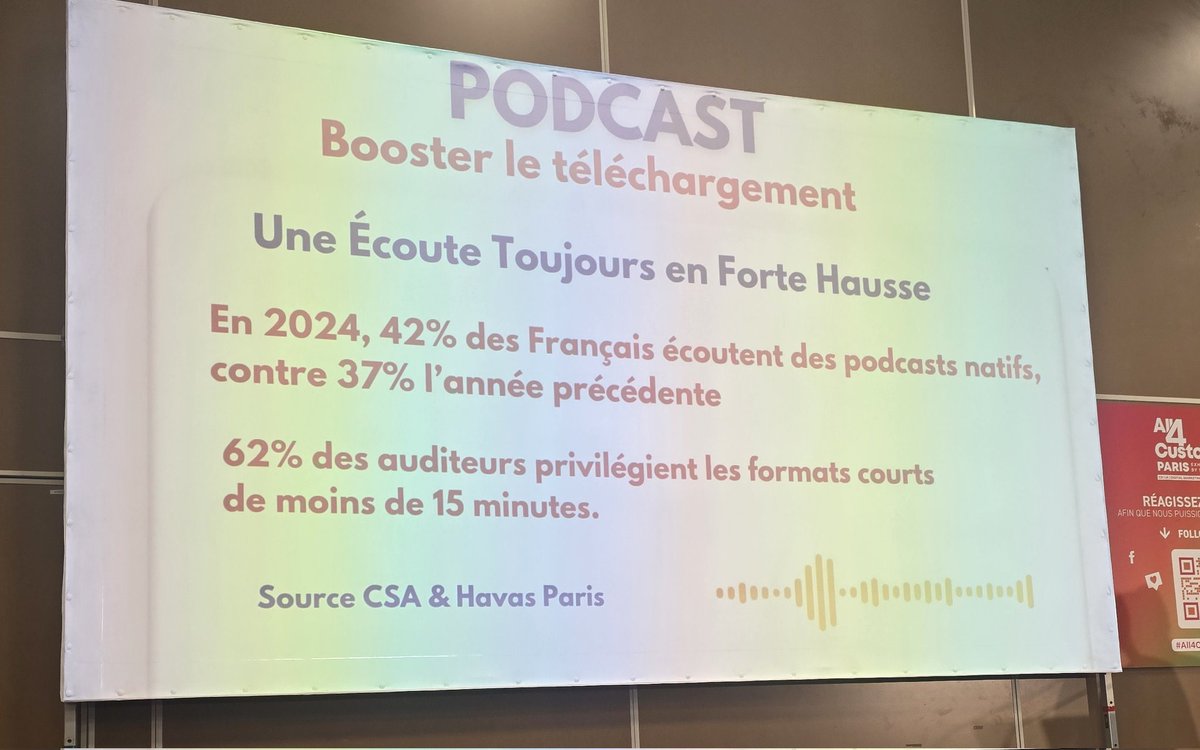 Côté #podcast on pense à utiliser #notebookLM d'après <a href="/FabriceFrossard/">Fabrice Frossard</a>  #all4customerparis