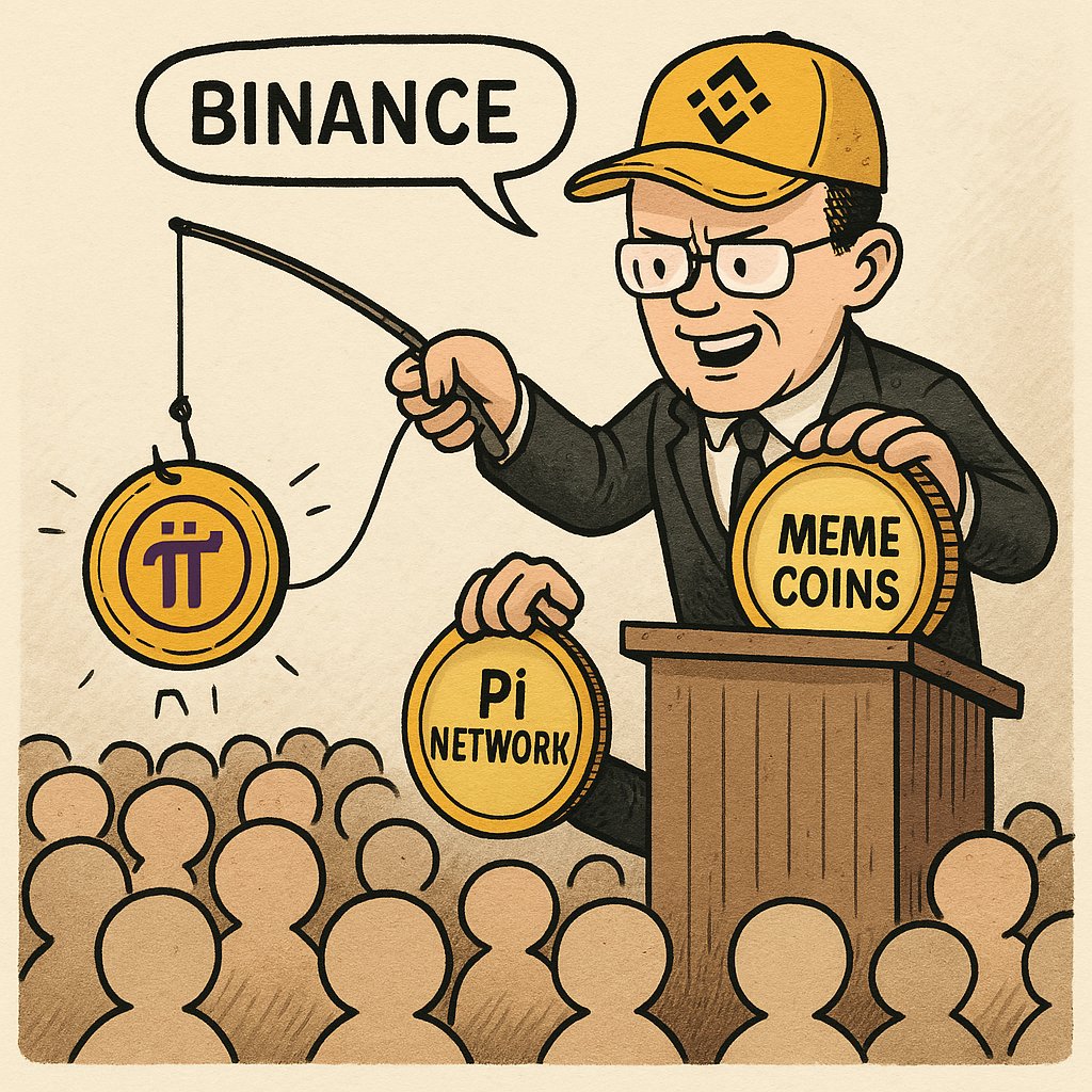 #Binance ran a poll asking if it should list <a href="/PiCoreTeam/">Pi Network</a>.

Over 85% said yes✅ — with record-breaking participation.

Then...?

Silence.🤐🤐

Instead, they listed meme coins… and dumped them on users.📉

Why?
To hijack the massive Pi Network community and redirect them to