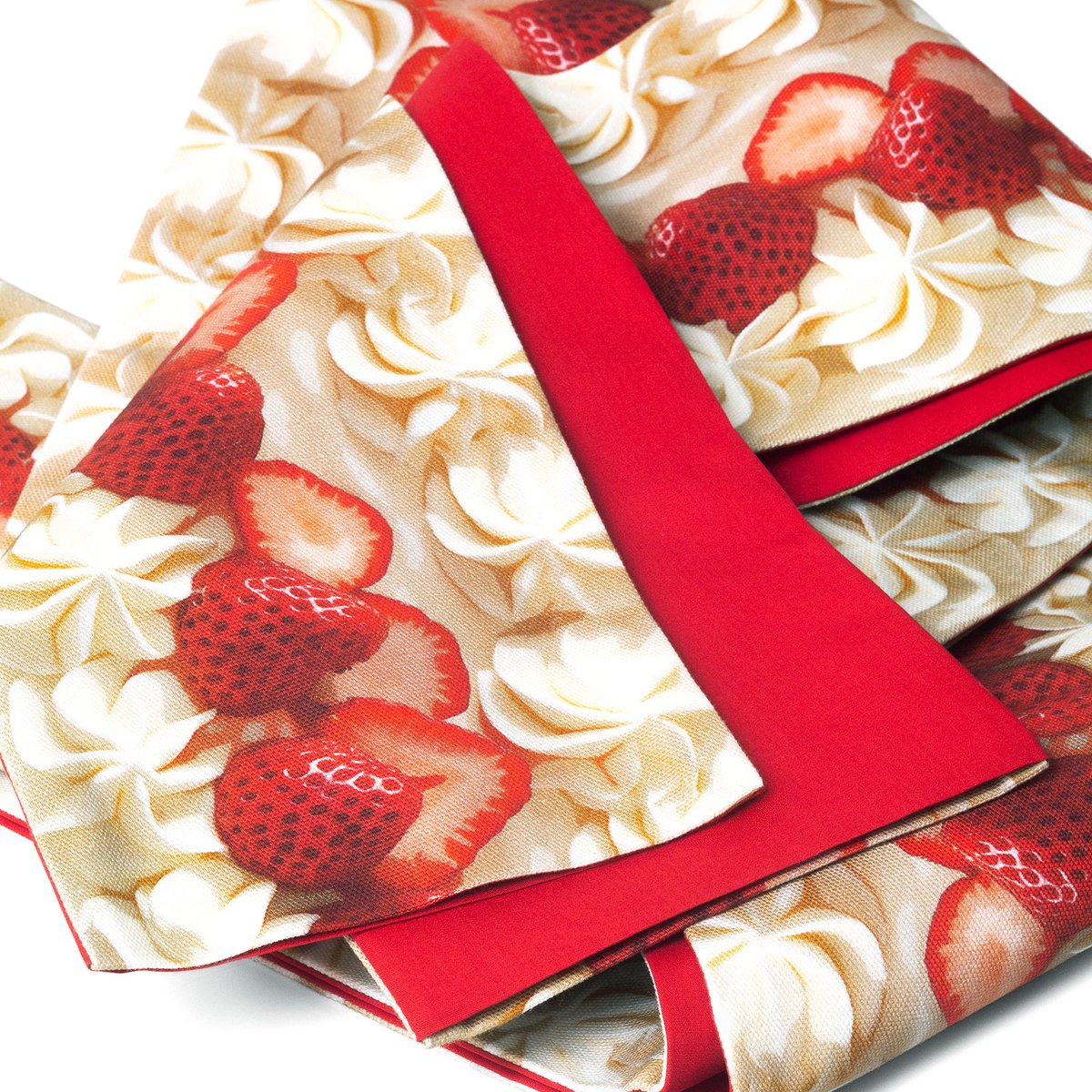 いちごホイップクリーム柄半幅帯　即納品入荷しました　　store.gofukuyasan.com/view/category/…