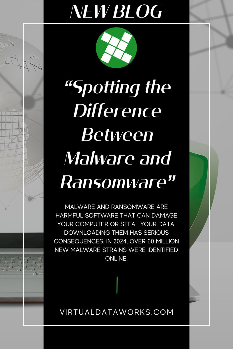 VDataworks's tweet image. While malware and ransomware may appear similar, they have crucial differences. Our latest blog post explores how to identify these digital threats and offers tips to protect your data effectively.

Learn More:  1l.ink/KX7FP3C

#Malware #RansomwareAwareness #AkronMSP