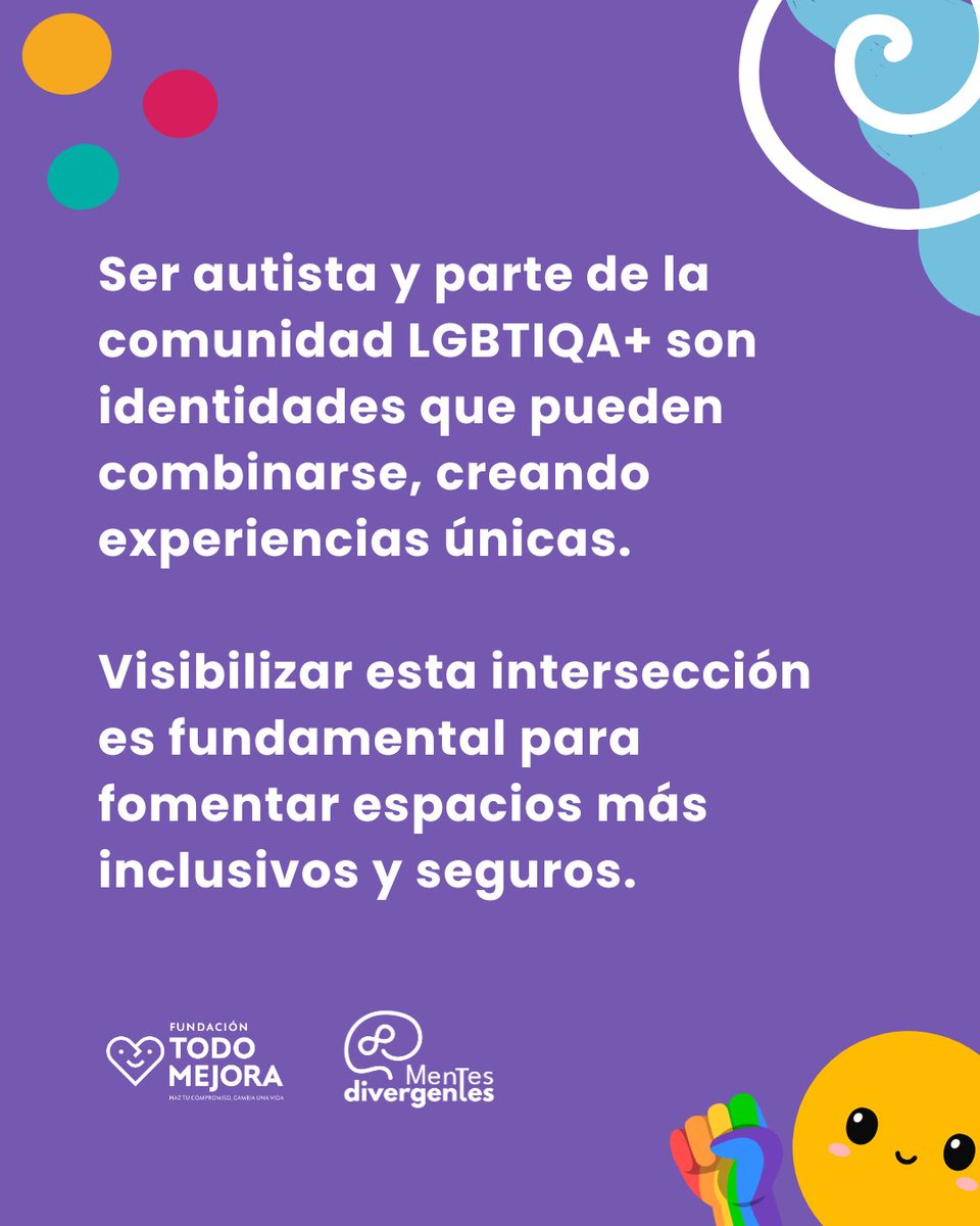 Ser #autista y #LGBTIQA+ no es una excepción, es una realidad. La accesibilidad no es un favor, es un derecho. Construyamos espacios seguros para todas las identidades. 💙✨