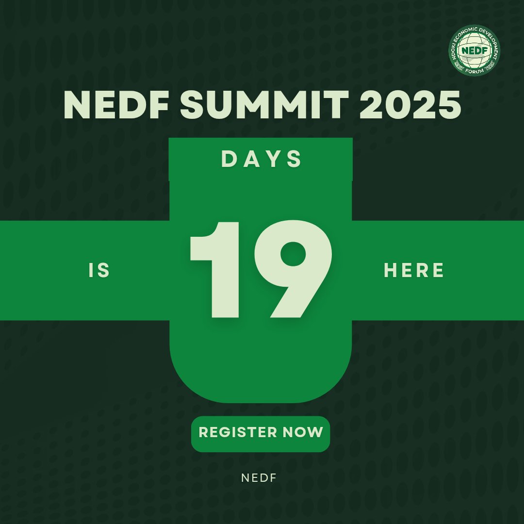 OfficialNEDF's tweet photo. β³ 19 Days to Go!
The Ndoki Economic & Investment Summit 2025 is almost here! π Connect, learn & explore new opportunities with top industry leaders.
π
April 21, 2025 | π Akwete, Abia State
π Register Now: https://t.co/CfGxd3N1Vj
#NdokiSummit2025 #InvestInNdoki #Networking https://t.co/k1iglG4Sp2