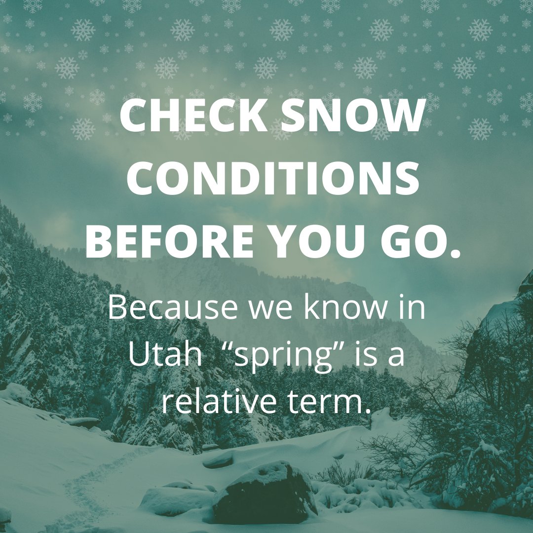SLCoRegionalDev's tweet image. 🌲🏞️ Spring is here, but Utah's version can still surprise us with snow! If you're hitting the trails in our beautiful canyons, keep these tips in mind. Happy hiking!

#SpringHiking #CanyonsManagement #UtahTrails #OutdoorAdventure