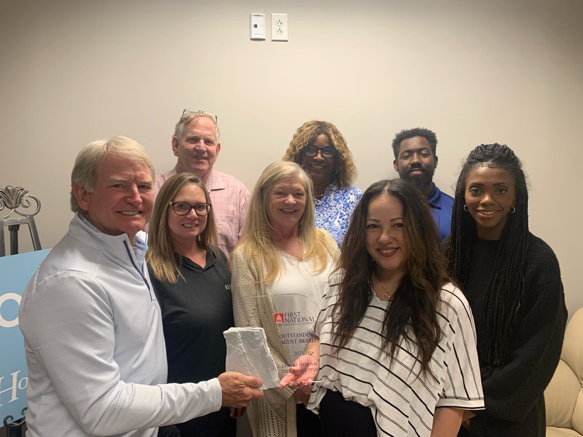 FNTICompany's tweet photo. First National would like to thank Eastern National Title Agency Texas, Inc. for being a loyal and valued member of our team since 2017 and congratulate them as a 2025 Outstanding Agent!  

https://t.co/hKu53YedFn https://t.co/DvXS9QphXl
