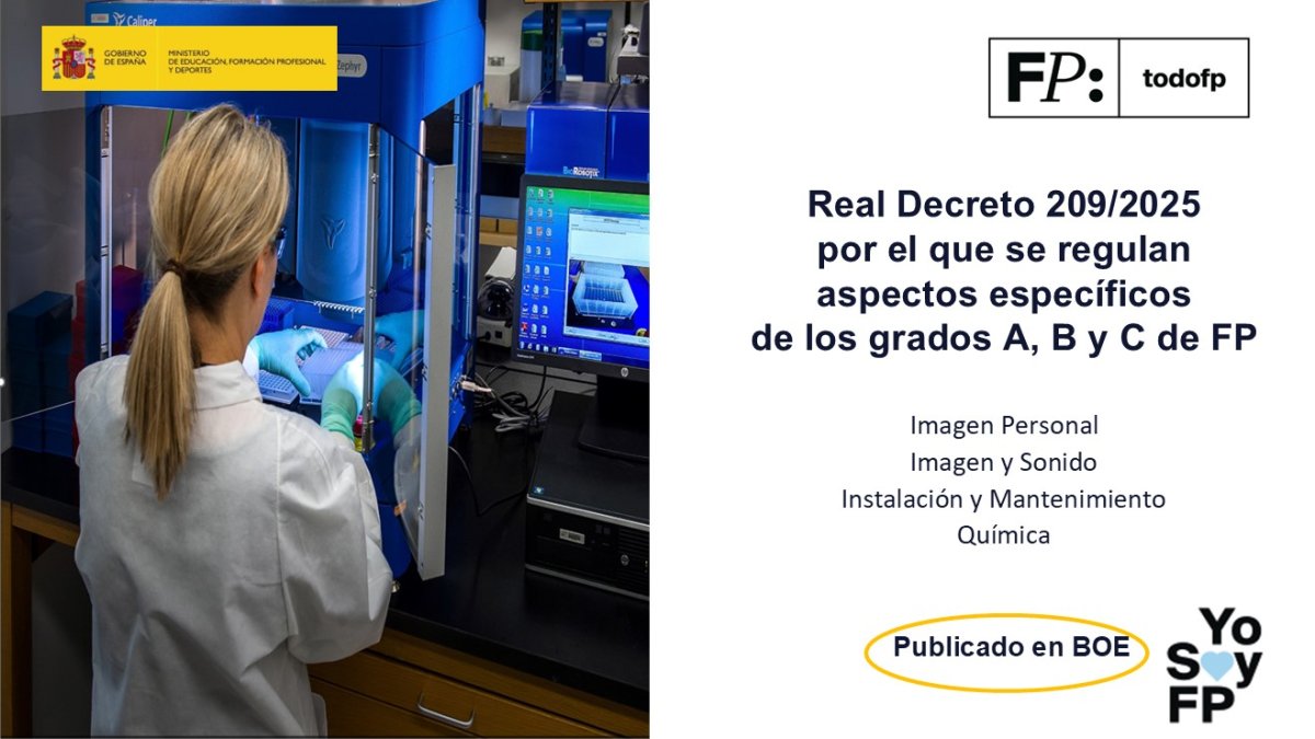 📢 Se publica el primero de los reales decretos que regulan aspectos específicos de los grados A, B y C de FP. #TodoFP #YoSoyFP
🔴 Publicado en BOE
🔎 todofp.es/comunes/notici…