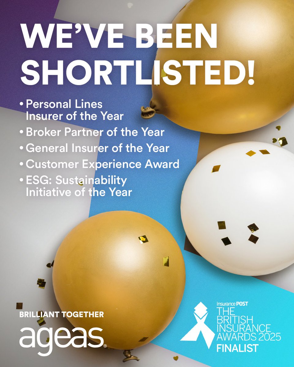 Proudly shortlisted again for Personal Lines Insurer of the Year at the <a href="/InsurancePost_/">johndouglasinsurance</a> British Insurance Awards. 🏆 Over 4 million people trust us for motor and home insurance, as we deliver excellence in Personal Lines. Thanks to our team and broker partners! 🙌
