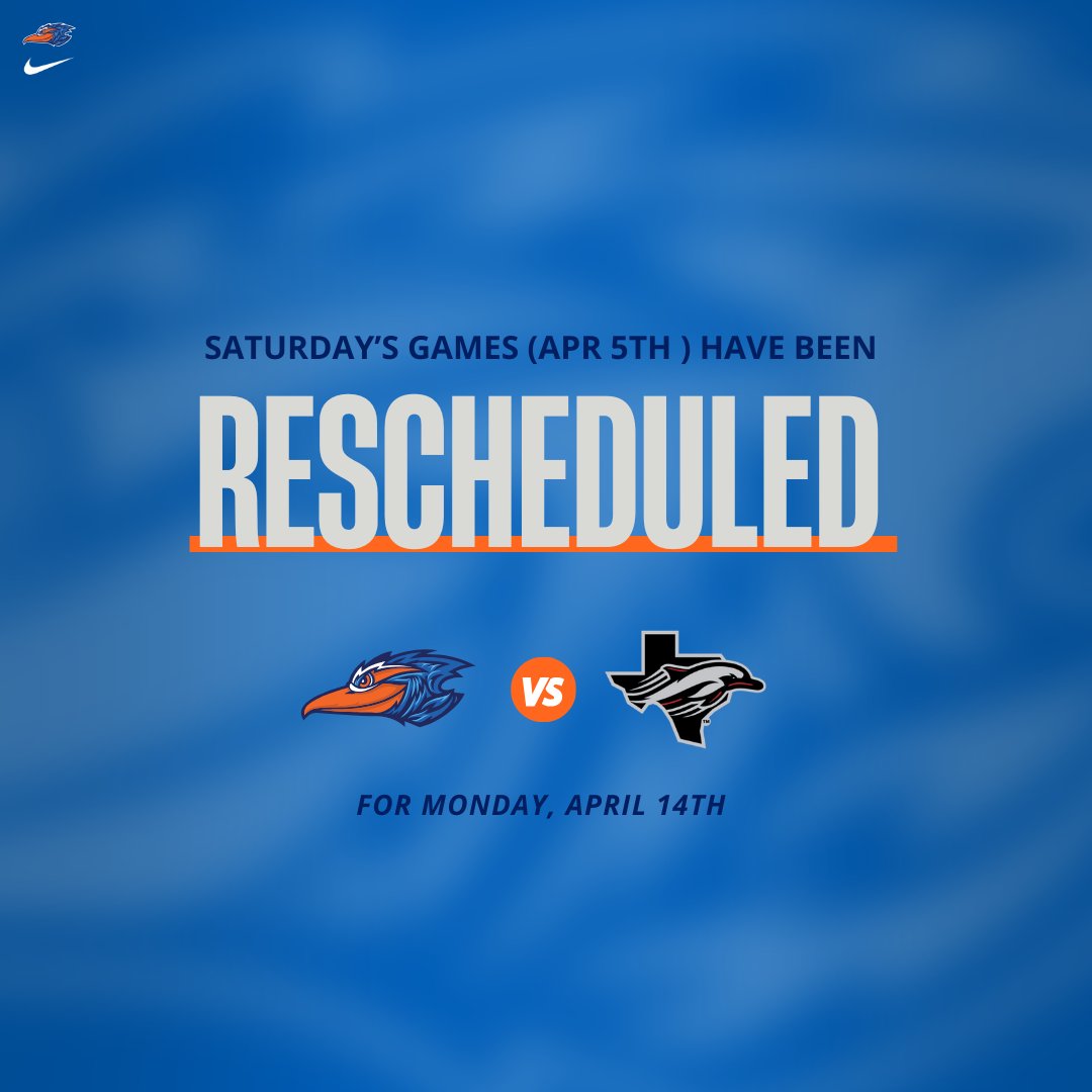 SOFTBALL SCHEDULE CHANGE:

Due to forecasted rain, Saturday’s games (April 5th) have been rescheduled for Monday, April 14th at 1pm &amp; 3:30pm.

#RunEm