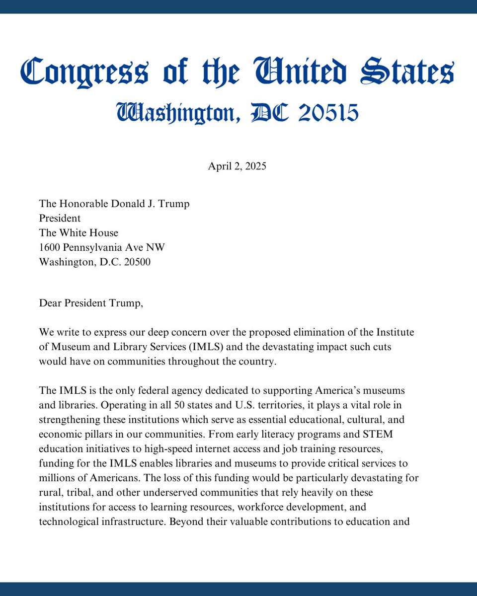 RepGolden's tweet image. I disagree with the administration’s moves to shutter the only agency focused solely on America&apos;s libraries and museums.

Mainers understand the value these institutions have in connecting, educating, and even attracting folks from away. I believe in that mission, and am pushing…