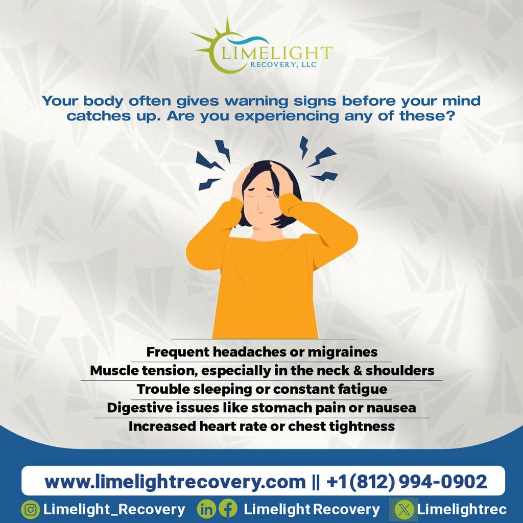 LimelightRec's tweet photo. Your body often gives warning signs before your mind catches up. Taking small steps toward stress management can make a big difference! 🌿
#ListenToYourBody #StressAndHealth #TakeCareOfYou https://t.co/AKKZr4u5Ar