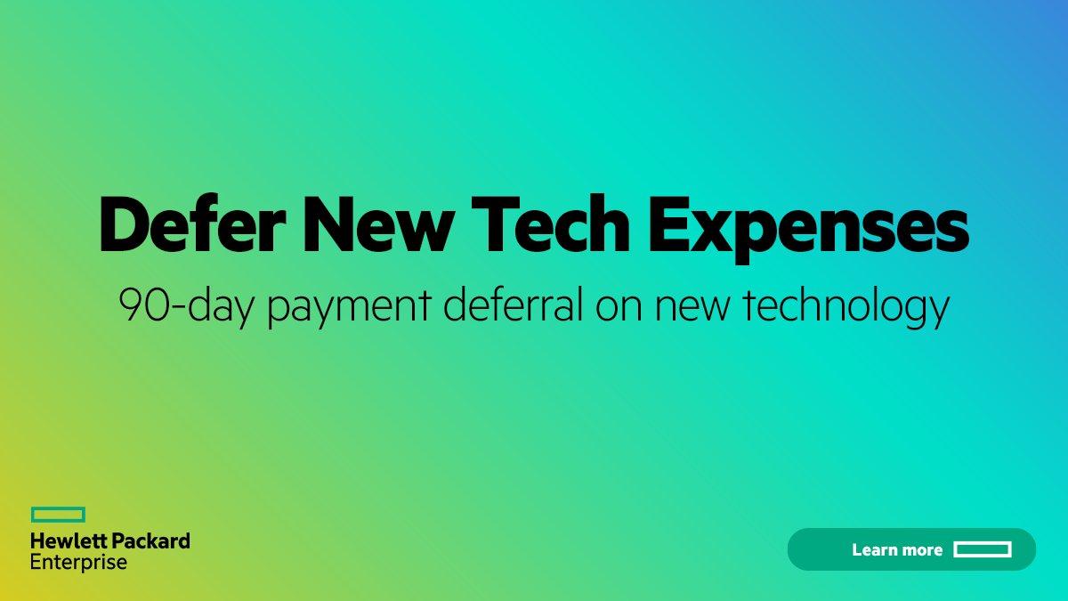 💡 Navigating market turbulence? We’ve got flexible payment options to support your business.

Discover our Payment Deferral Program hpe.to/6010FjUw8 — get the equipment you need with zero payments for up to 90 days.

#HPEFS #ITinvestement #flexiblepayment #zeropayment