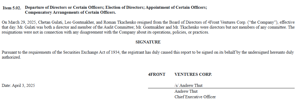 3 of 5 board members (2 also lenders) stepped down from $FFNTF, days after $IIPR defaulted their most valuable RE assets.

Likely tied to a pending restructuring. Directors with conflicts exiting ahead of independent debt negotiations. (4 of 5 directors have resigned in TTM)