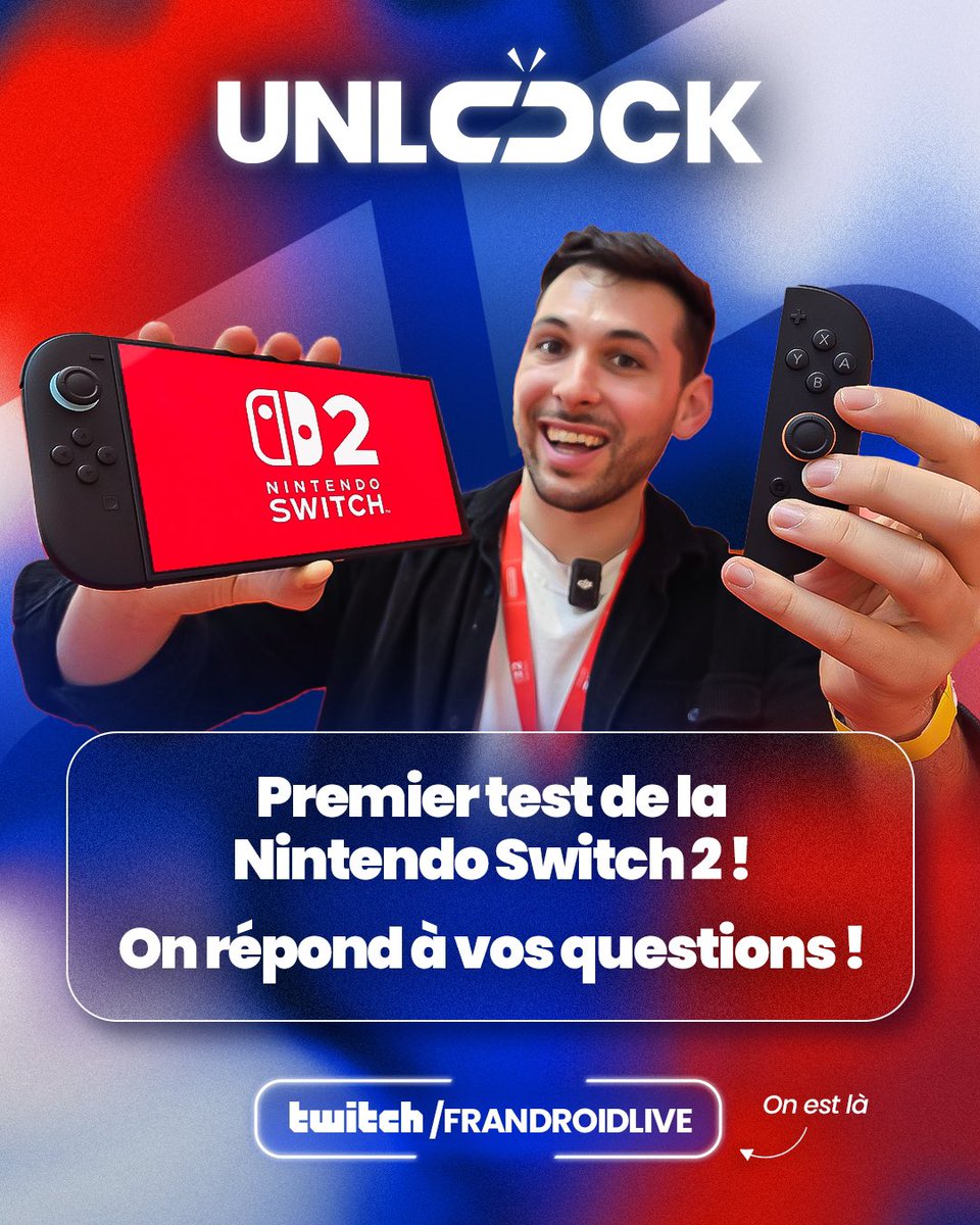 On a testé la Nintendo Switch 2 ! Rendez-vous maintenant sur Twitch pour connaître notre avis !

twitch.tv\frandroidlive

#NintendoSwitch2
