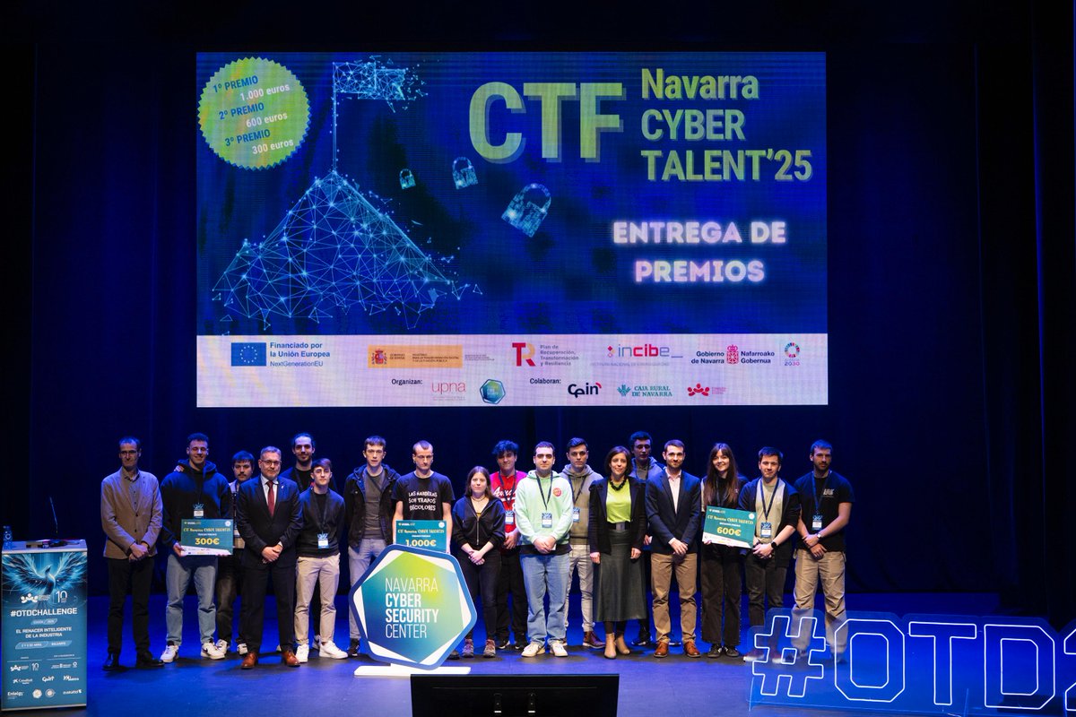 noticiasgob_na's tweet photo. Los equipos Team Faleka, CtrlAltSupr y CreepyJudas, ganadores del CTF Navarra Cyber Talent´25
🔗https://t.co/PQwJI11lIU
#OTDChallenge
@digitalento_na https://t.co/lvdBY6B6eq