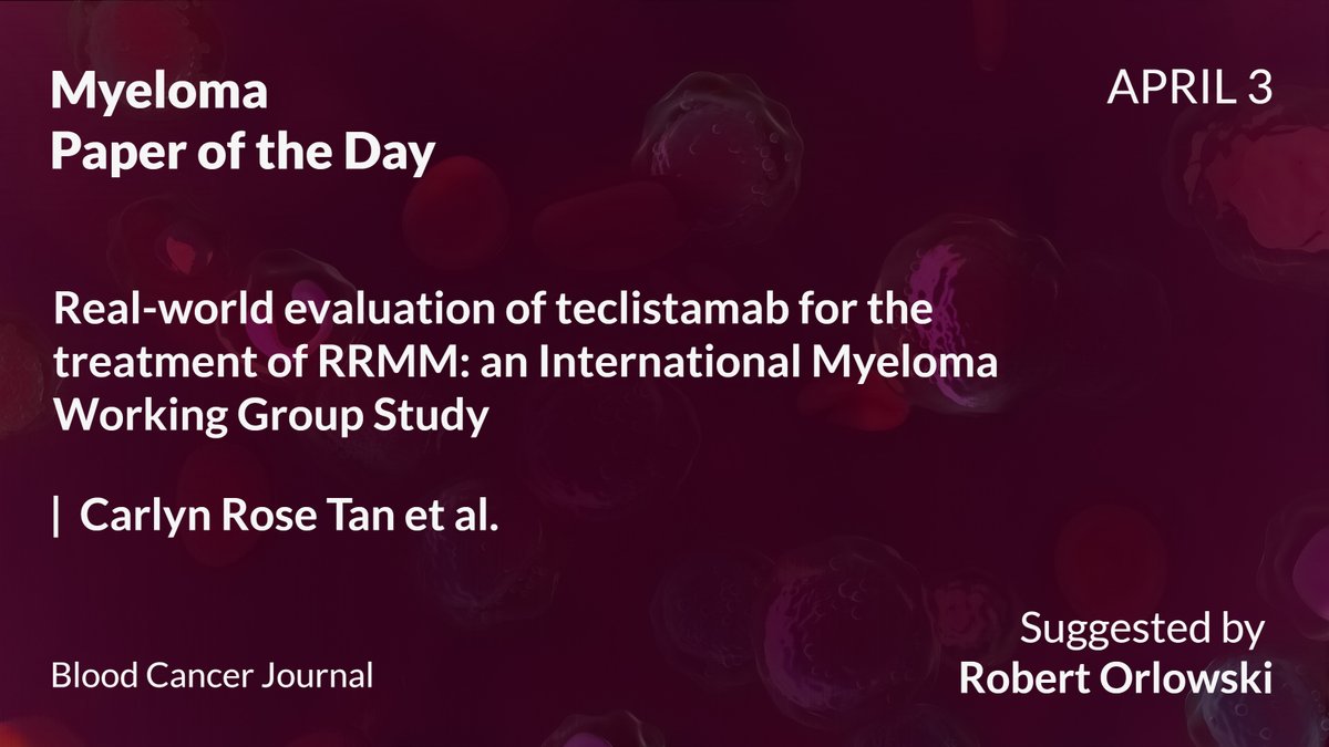 OncoDaily (@oncodaily) on Twitter photo Myeloma Paper of the Day, April 3rd, suggested by Robert Orlowski (<a href="/Myeloma_Doc/">Robert Z. Orlowski</a>)
<a href="/MDAndersonNews/">MD Anderson Cancer Center</a> <a href="/SireeshaAsoori/">Sireesha Asoori</a> <a href="/larissabrunaldi/">Larissa Brunaldi</a> <a href="/DrRakeshPopat/">Rakesh Popat</a> <a href="/szusmani/">Saad Z. Usmani MD MBA FACP 🇺🇸🇵🇰</a> <a href="/YiLinMDPhD/">Yi Lin</a>
oncodaily.com/science/myelom…
#OncoDaily #Oncology #Cancer #Health #Medicine #MedTwitter #MedEd #MedOnc #MedNews Myeloma Paper of the Day, April 3rd, suggested by Robert Orlowski (<a href="/Myeloma_Doc/">Robert Z. Orlowski</a>)
<a href="/MDAndersonNews/">MD Anderson Cancer Center</a> <a href="/SireeshaAsoori/">Sireesha Asoori</a> <a href="/larissabrunaldi/">Larissa Brunaldi</a> <a href="/DrRakeshPopat/">Rakesh Popat</a> <a href="/szusmani/">Saad Z. Usmani MD MBA FACP 🇺🇸🇵🇰</a> <a href="/YiLinMDPhD/">Yi Lin</a>
oncodaily.com/science/myelom…
#OncoDaily #Oncology #Cancer #Health #Medicine #MedTwitter #MedEd #MedOnc #MedNews