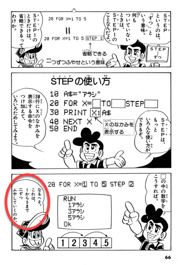 『こんにちはマイコン2』にも4ヵ所ほど「なるへそ」がありました。

「なるへそ」は、すがやみつるにとっては日常語だったみたいです(笑)。

@hortense667 
