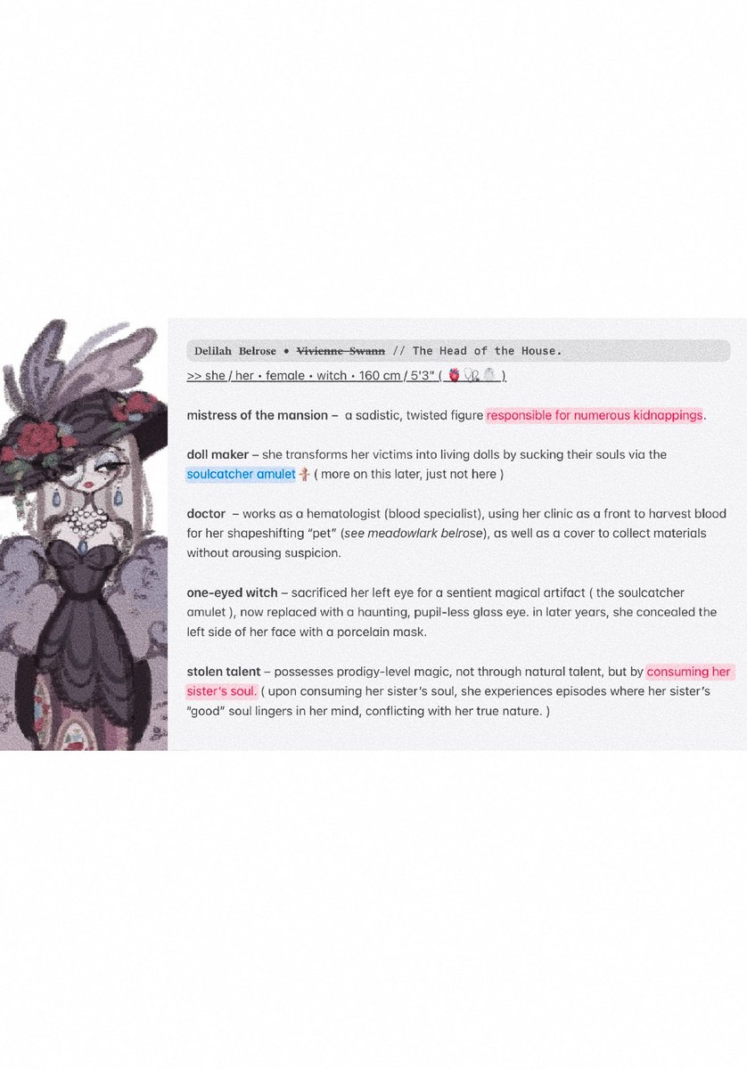 carouselcrpse's tweet photo. ( 🫀#oc post ; whisper hollow 🩺🥼)
meet Byleth Bramblewood ( obsessed stalker / yandere ) and Delilah Belrose ( psycho killer witch ) 

a twisted, dark romance ... perhaps ?
who do you think is the real villain ? 👀

#furry #furryart #illustration #fantasy https://t.co/QFiXm8GiC0