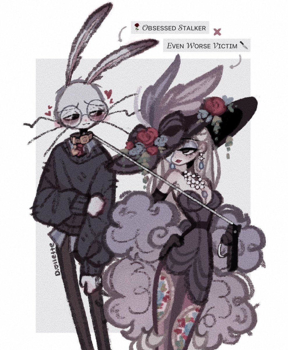carouselcrpse's tweet photo. ( 🫀#oc post ; whisper hollow 🩺🥼)
meet Byleth Bramblewood ( obsessed stalker / yandere ) and Delilah Belrose ( psycho killer witch ) 

a twisted, dark romance ... perhaps ?
who do you think is the real villain ? 👀

#furry #furryart #illustration #fantasy https://t.co/QFiXm8GiC0