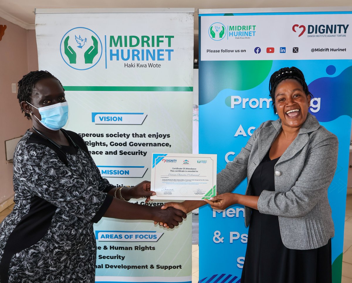 MIDRIFT HURINET (@midrifthurinet) on Twitter photo Congratulations to the new <a href="/Midrifthurinet/">MIDRIFT HURINET</a> -trained Problem Management Plus (PM+) Supervisors who will serve in the Bondeni, Karagita, and Rhonda intervention areas of Nakuru Town East, Nakuru Town West, and Naivasha Sub Counties.
Diligently serve your communities.
<a href="/DIGNITY_INT/">DIGNITY International</a> Congratulations to the new <a href="/Midrifthurinet/">MIDRIFT HURINET</a> -trained Problem Management Plus (PM+) Supervisors who will serve in the Bondeni, Karagita, and Rhonda intervention areas of Nakuru Town East, Nakuru Town West, and Naivasha Sub Counties.
Diligently serve your communities.
<a href="/DIGNITY_INT/">DIGNITY International</a>