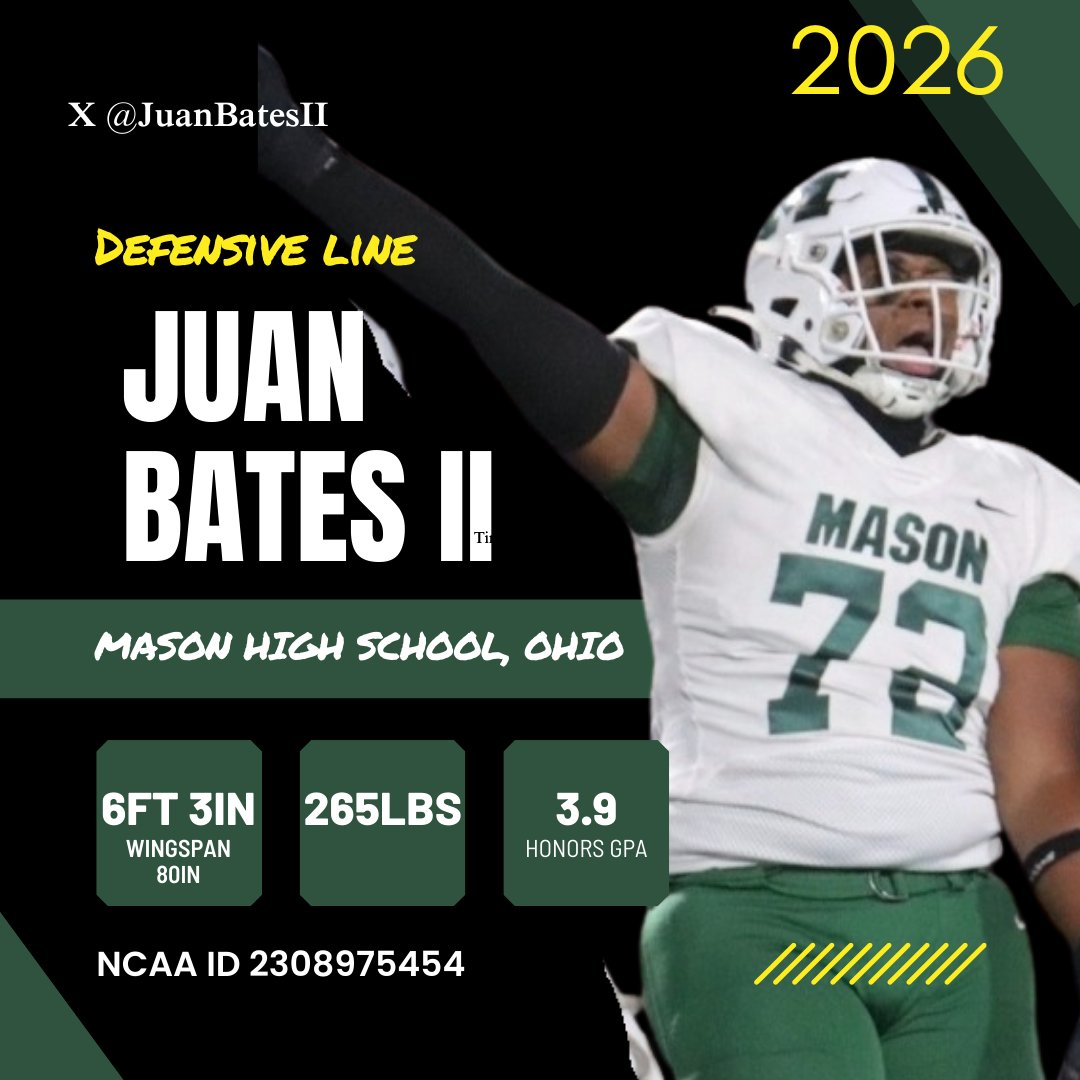 JuanBatesII's tweet image. Check me out updated! Sophmore and Junior Highlights hudl.com/v/2RhgTv @JaredLuginbill @AustinSchaffer2 @PrepRedzoneOH @MasonCometsFB @PJVolker @TDAndrews4 @Coach_PatKuntz @Bryan_Ault @widecajm