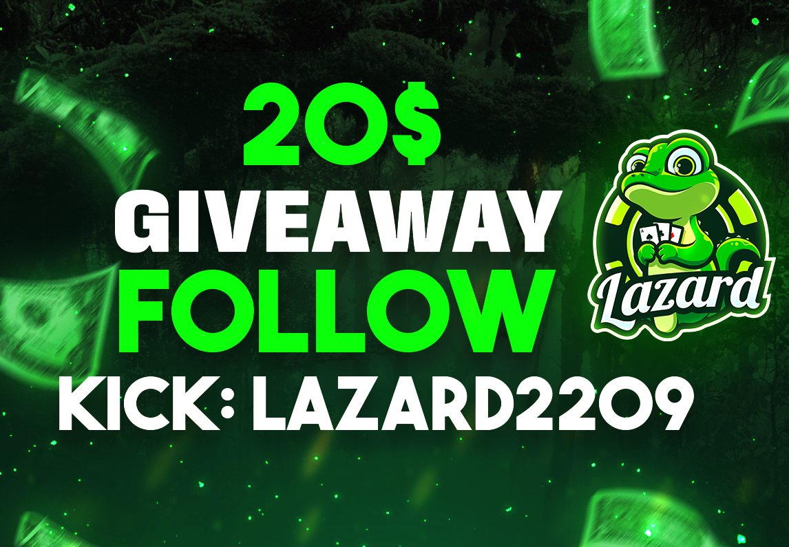 lazarddx's tweet photo. 💰20$ GIVEAWAY! 
✅RT + TAG 1 
🦎Follow me on kick! 
https://t.co/MtvYDKi0bd
🚨Post proof in your tweet :)
⌛️Winner in 72H 
#giveaway #kick #kickgiveaway #GiveawayAlert https://t.co/1dcFEISBe9