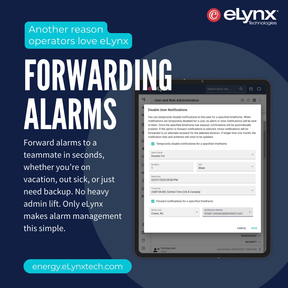 elynxtech's tweet photo. Another Reason Operators LOVE eLynx: Forwarding Alarms!  Sometimes, it’s the little things that make the biggest difference.

Discover all the reasons why energy and utility operators choose the eLynx SCADA and Historian solution. Contact us today to start your FREE TRIAL! https://t.co/RtinEHvHYE